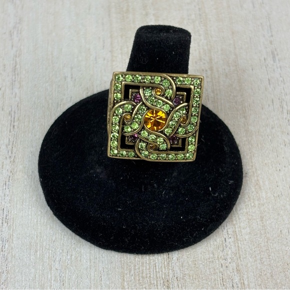 La Vintage Kathy Lavigne Art Deco Crystal ring size 7 - Picture 2 of 6